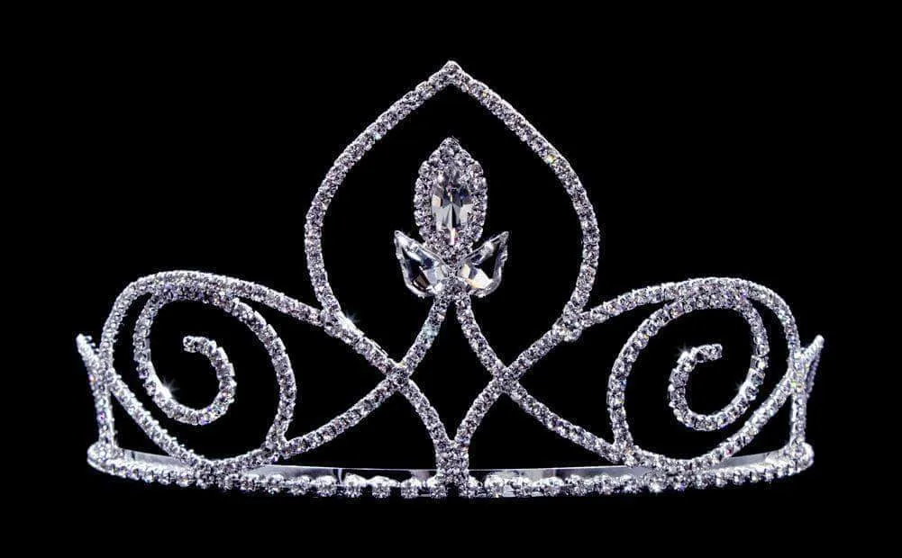 #14085 PointedNavette Tiara with Combs - 3.25"