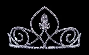 #14085 PointedNavette Tiara with Combs - 3.25"