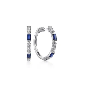 20mm Gemstone and Diamond Hoop Earrings
