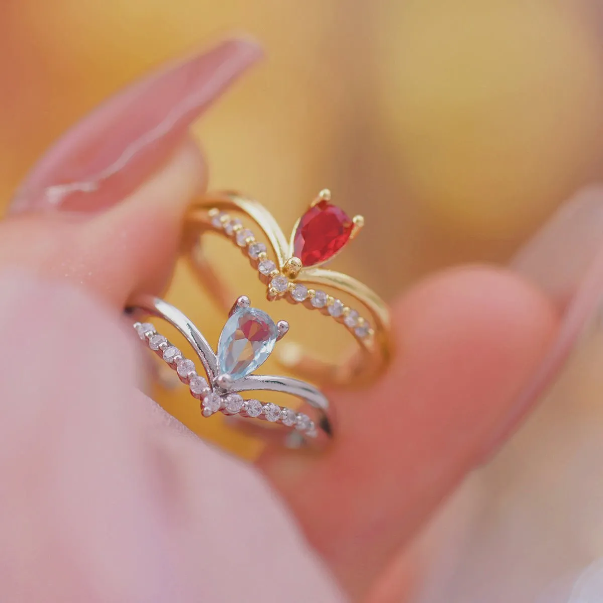 Aqua Tiara Ring