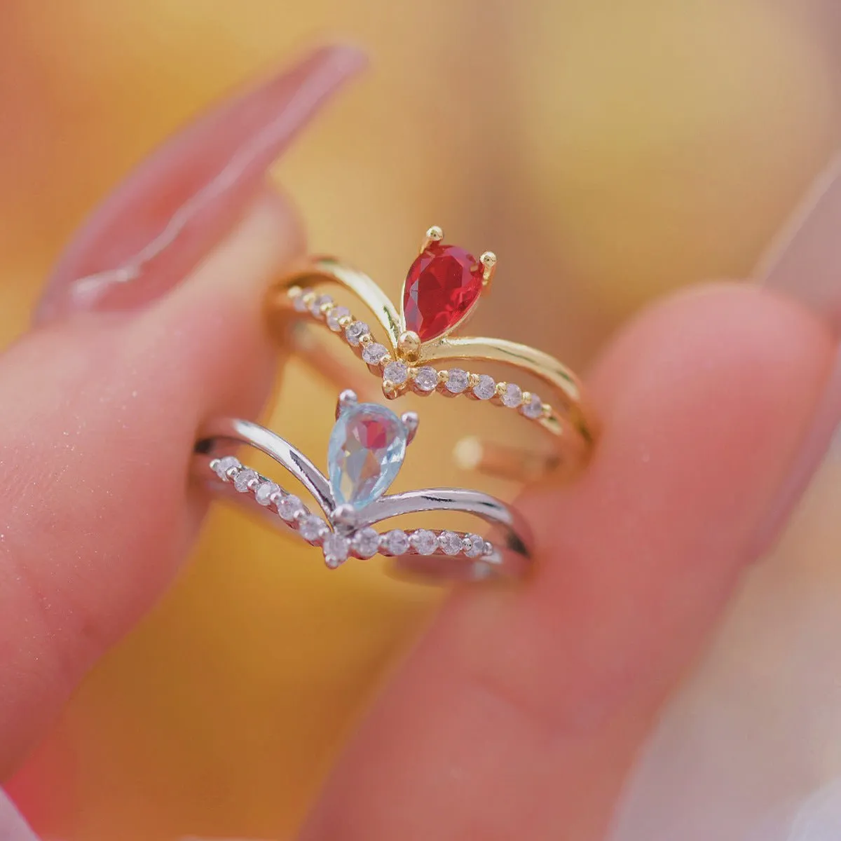 Aqua Tiara Ring