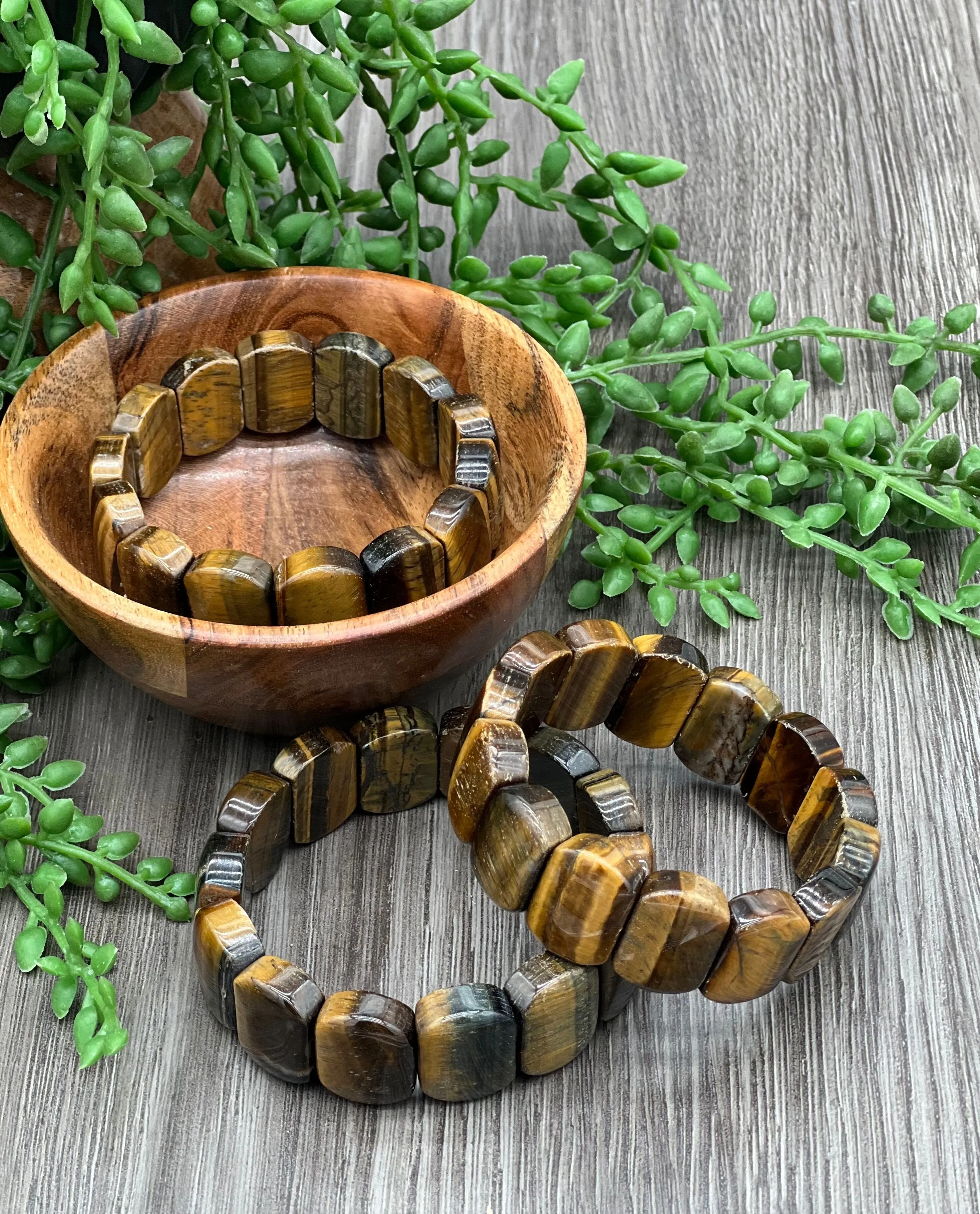 Blue Tiger Eye Bangle Bracelet