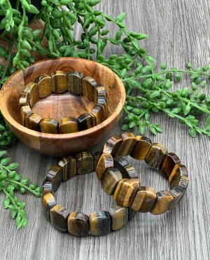 Blue Tiger Eye Bangle Bracelet