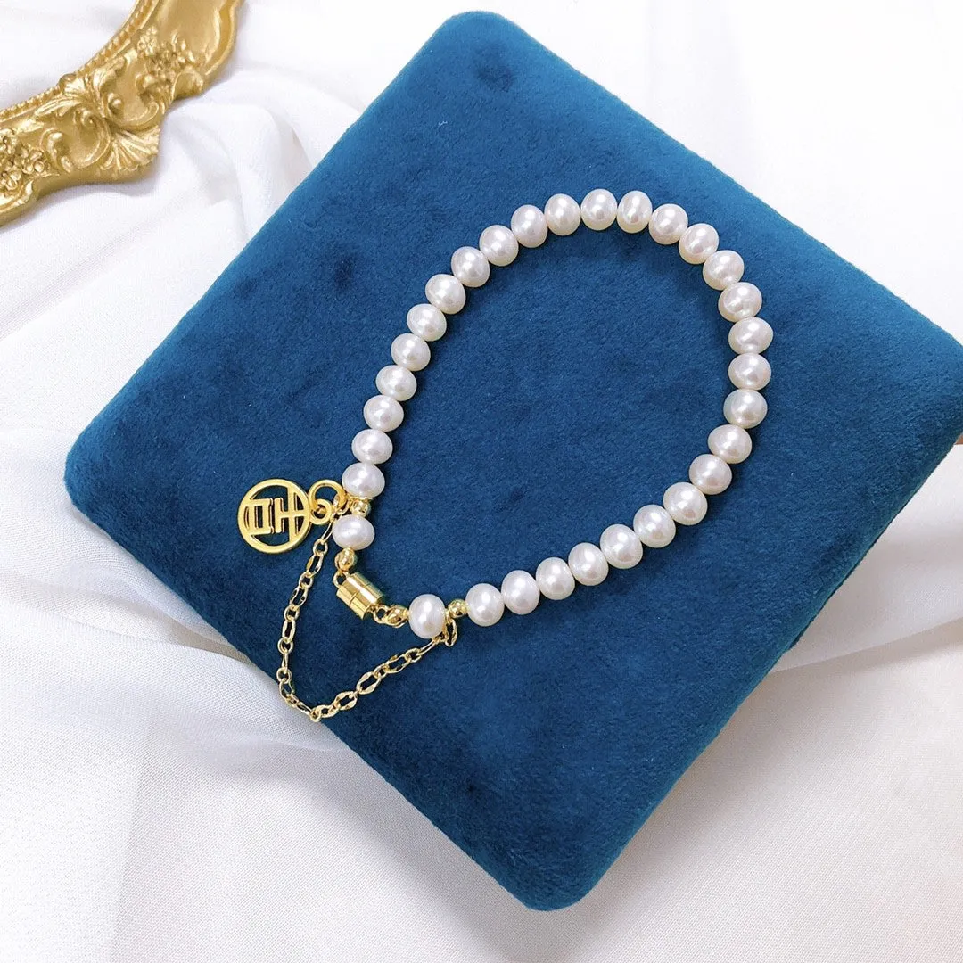 Chinese traditional culture real pearl bracelet