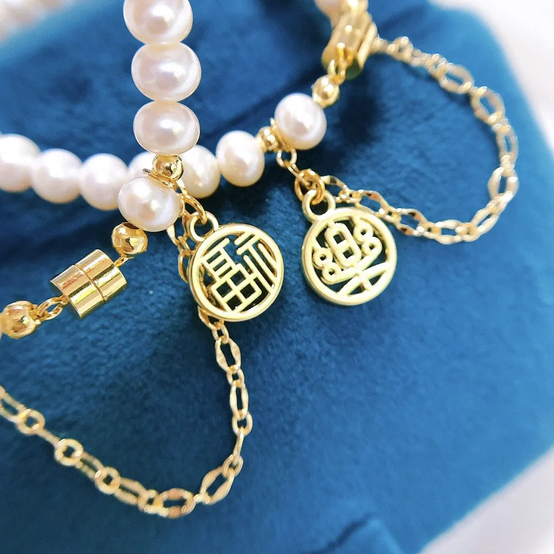 Chinese traditional culture real pearl bracelet