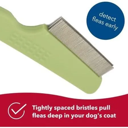 Coastal Pet Safari Dog Double Row Flea Comb - Helps Dry Skin - Dog Flea Comb for Flea Prevention and Detection in Pets with Short and Long Hair - One Size