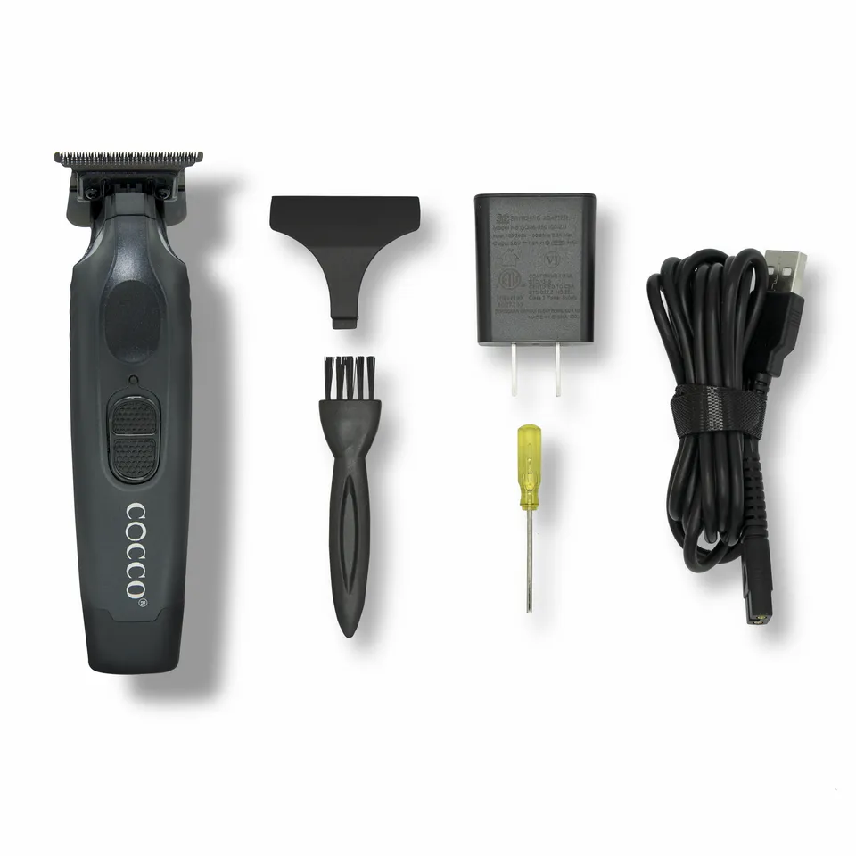 Cocco Veloce Pro Cordless Trimmer w/ Digital Gap Ambassador DLC Blade   Black Charging Stand (CVPT) Matte Black