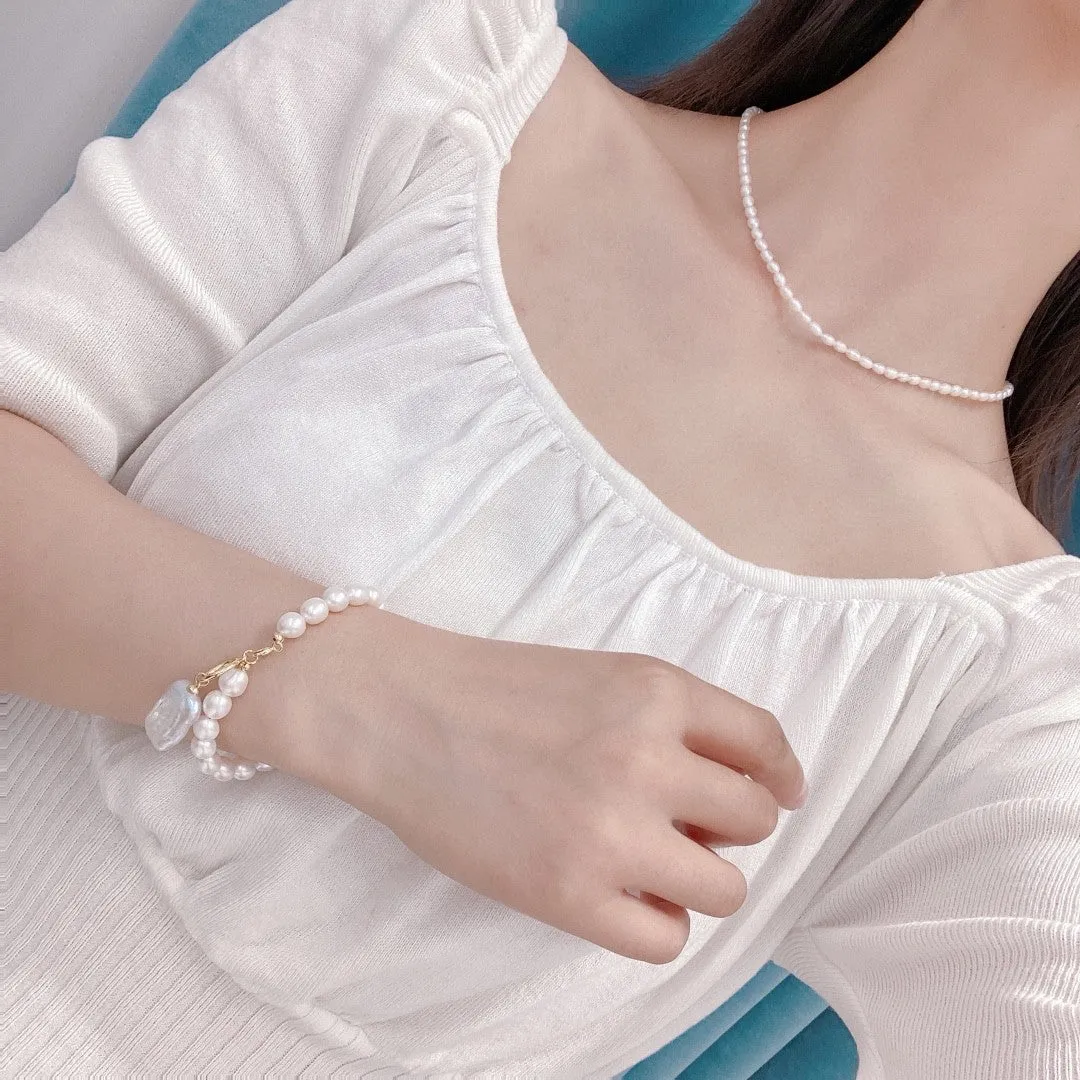 Creative multiple wear real freshwater pearl necklace