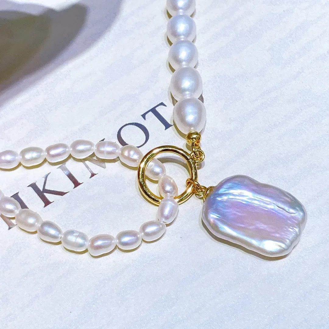 Creative multiple wear real freshwater pearl necklace