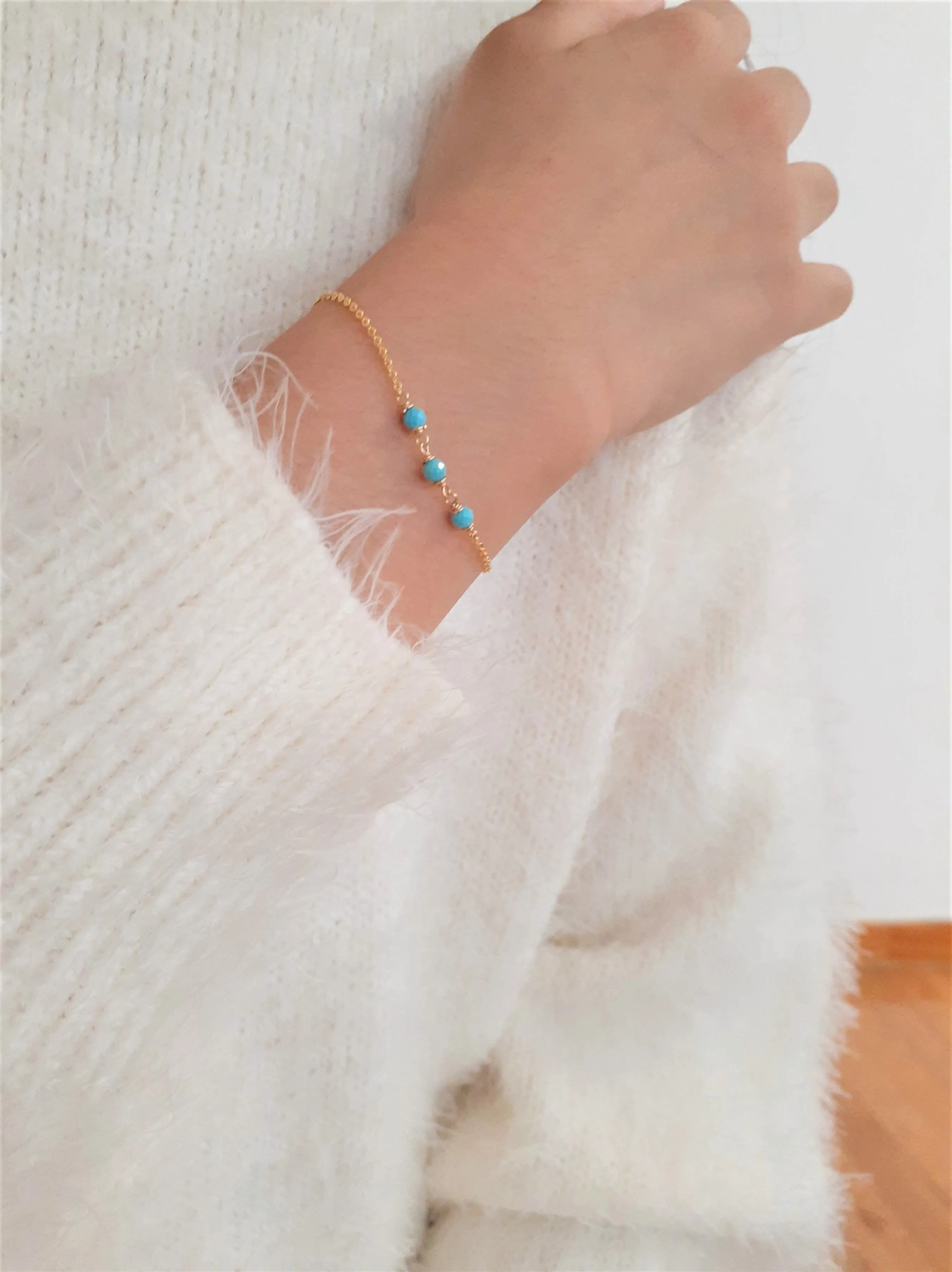 Dainty Sleeping Beauty Turquoise Bracelet