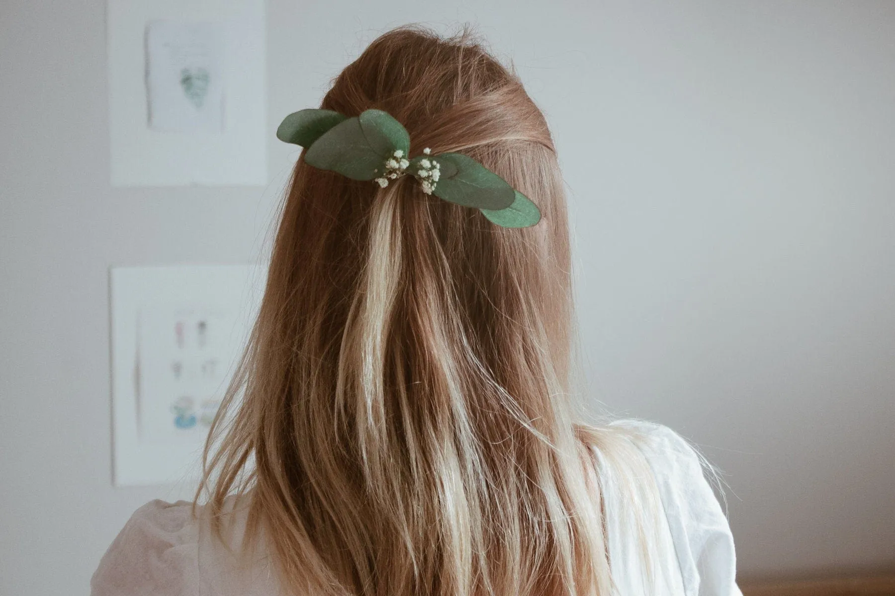 Eucalyptus Babys Breath Bridal Hair Comb, Boho Bridal Comb, eucalyptus comb, flower hair comb, bridesmaid comb, bridal flower comb