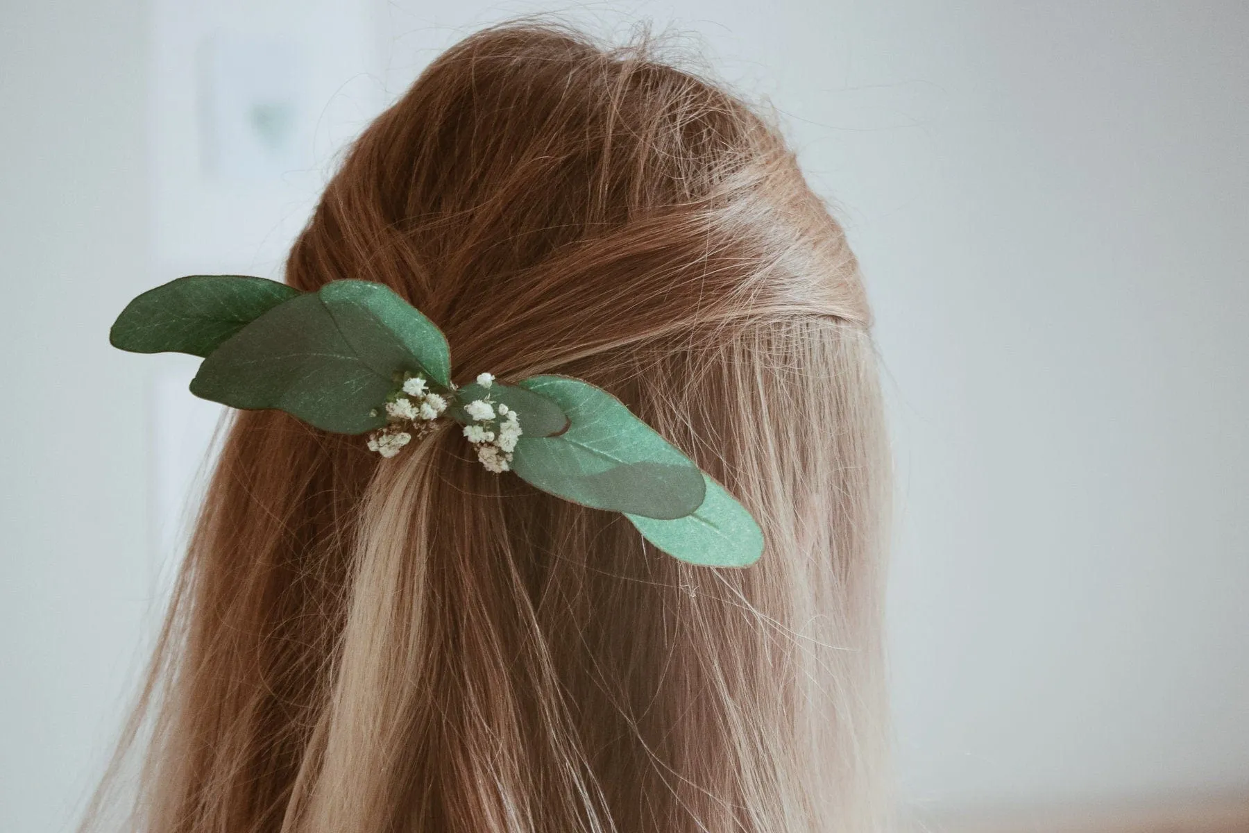 Eucalyptus Babys Breath Bridal Hair Comb, Boho Bridal Comb, eucalyptus comb, flower hair comb, bridesmaid comb, bridal flower comb