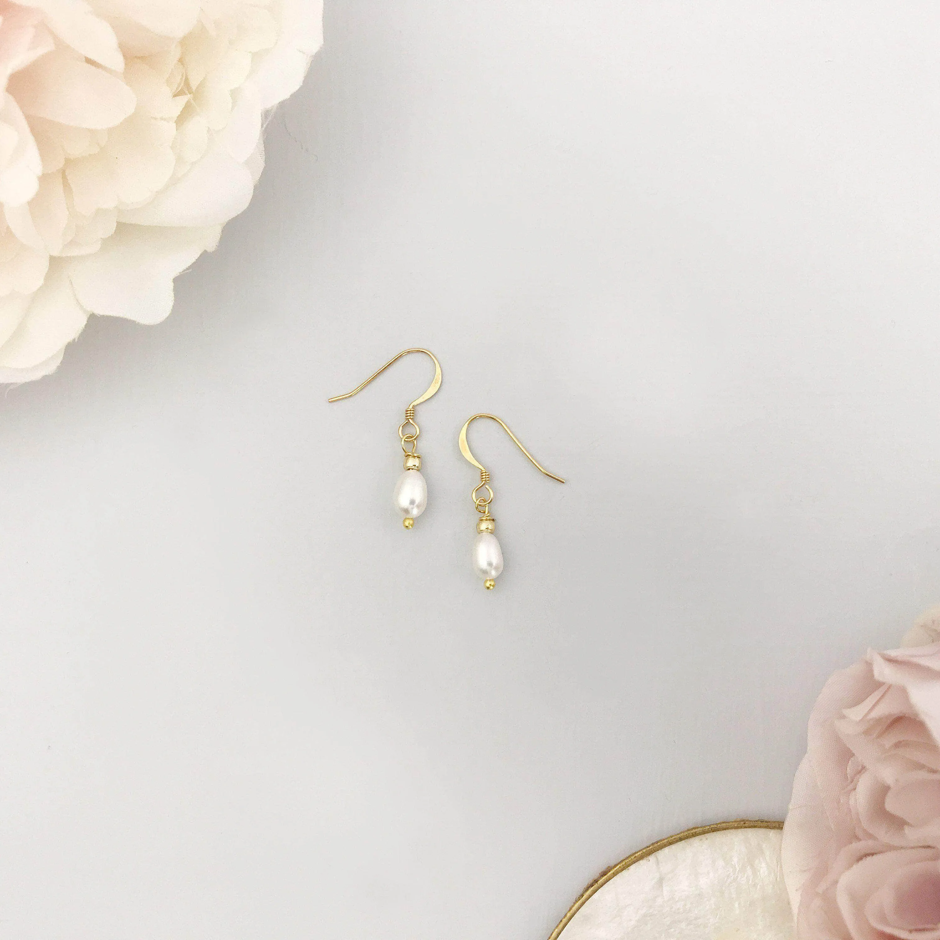 Freshwater pearl wedding earrings - 'Charlie'
