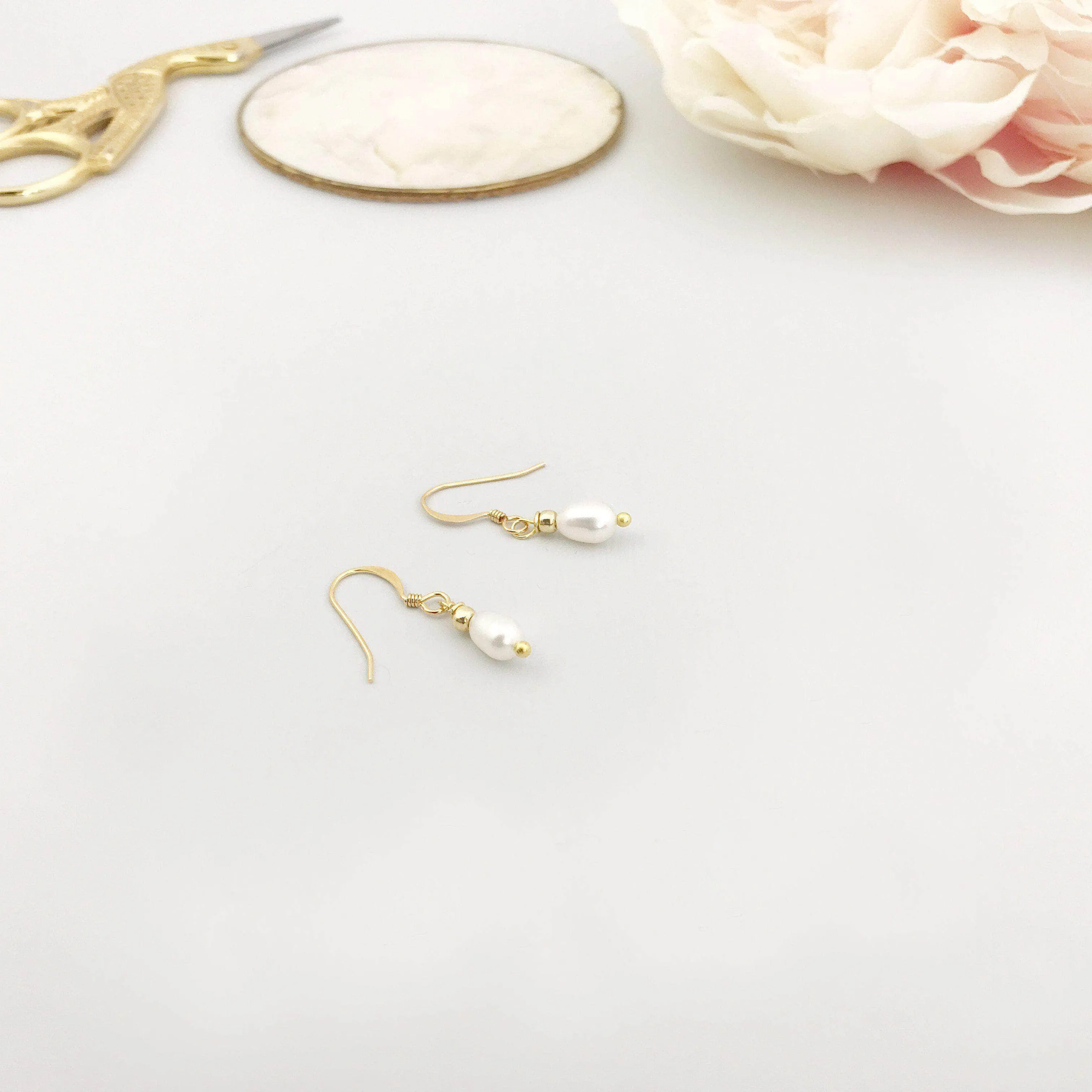 Freshwater pearl wedding earrings - 'Charlie'
