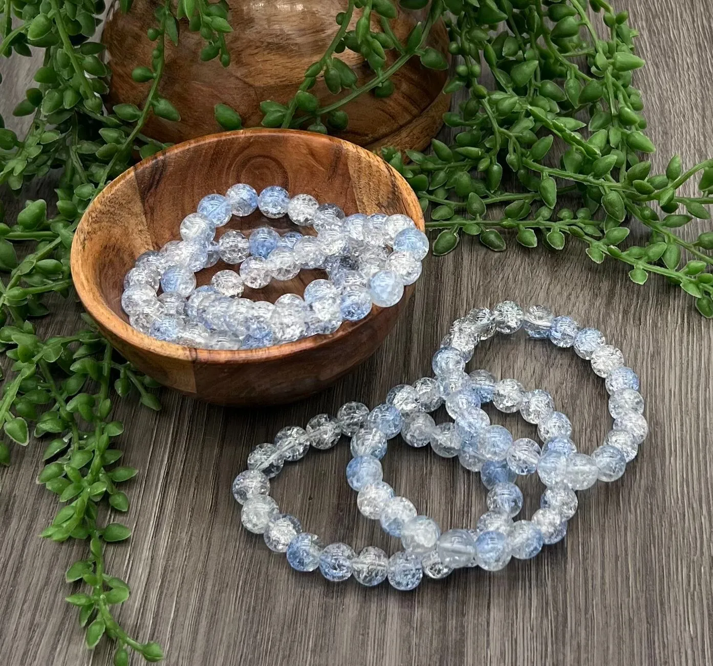 Glass Crackle Bracelet (Man-Made) 10mm
