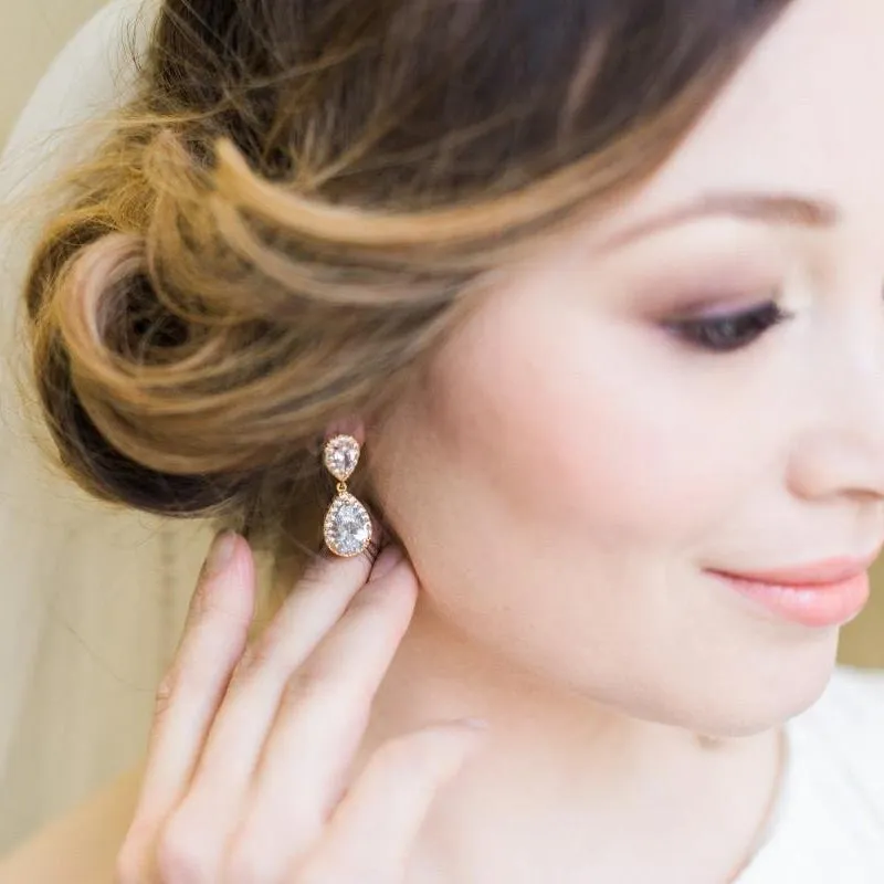 Jodie, Crystal & Gold Clip-on Earrings