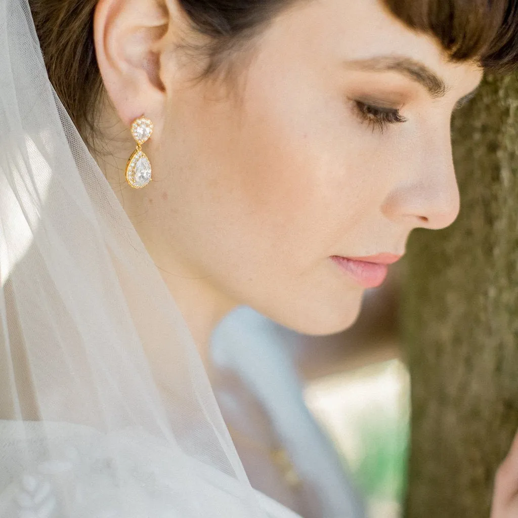 Jodie, Crystal & Gold Clip-on Earrings