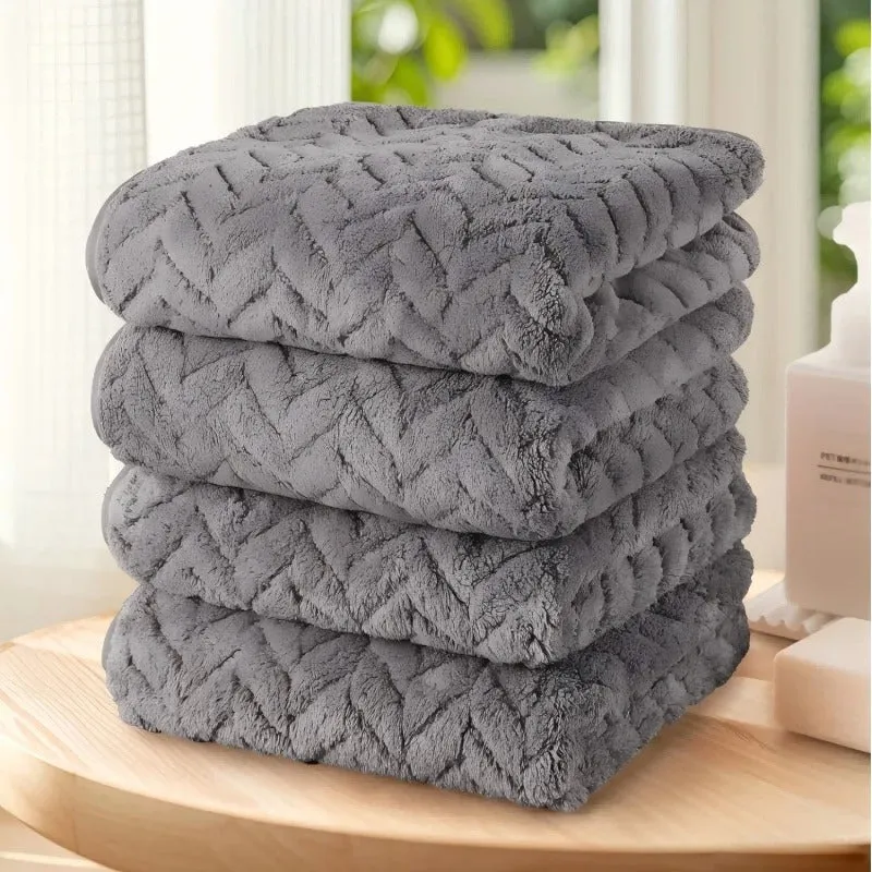MeyHome - Luxury Woven Ultra-Soft Towel Set (4-Pack) | Plush, Absorbent & Stylish Bath Essential