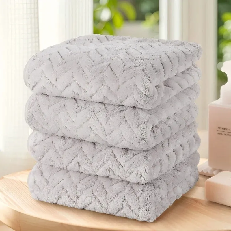 MeyHome - Luxury Woven Ultra-Soft Towel Set (4-Pack) | Plush, Absorbent & Stylish Bath Essential