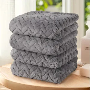 MeyHome - Luxury Woven Ultra-Soft Towel Set (4-Pack) | Plush, Absorbent & Stylish Bath Essential