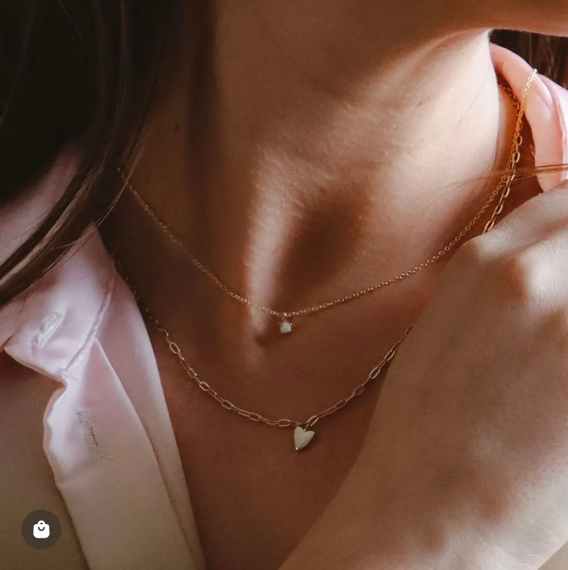 Mini Opal Necklace in Gold