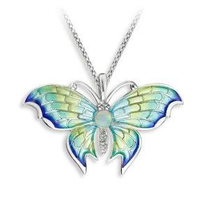 Nicole Barr Butterfly Plique-a-jour Opal Necklace