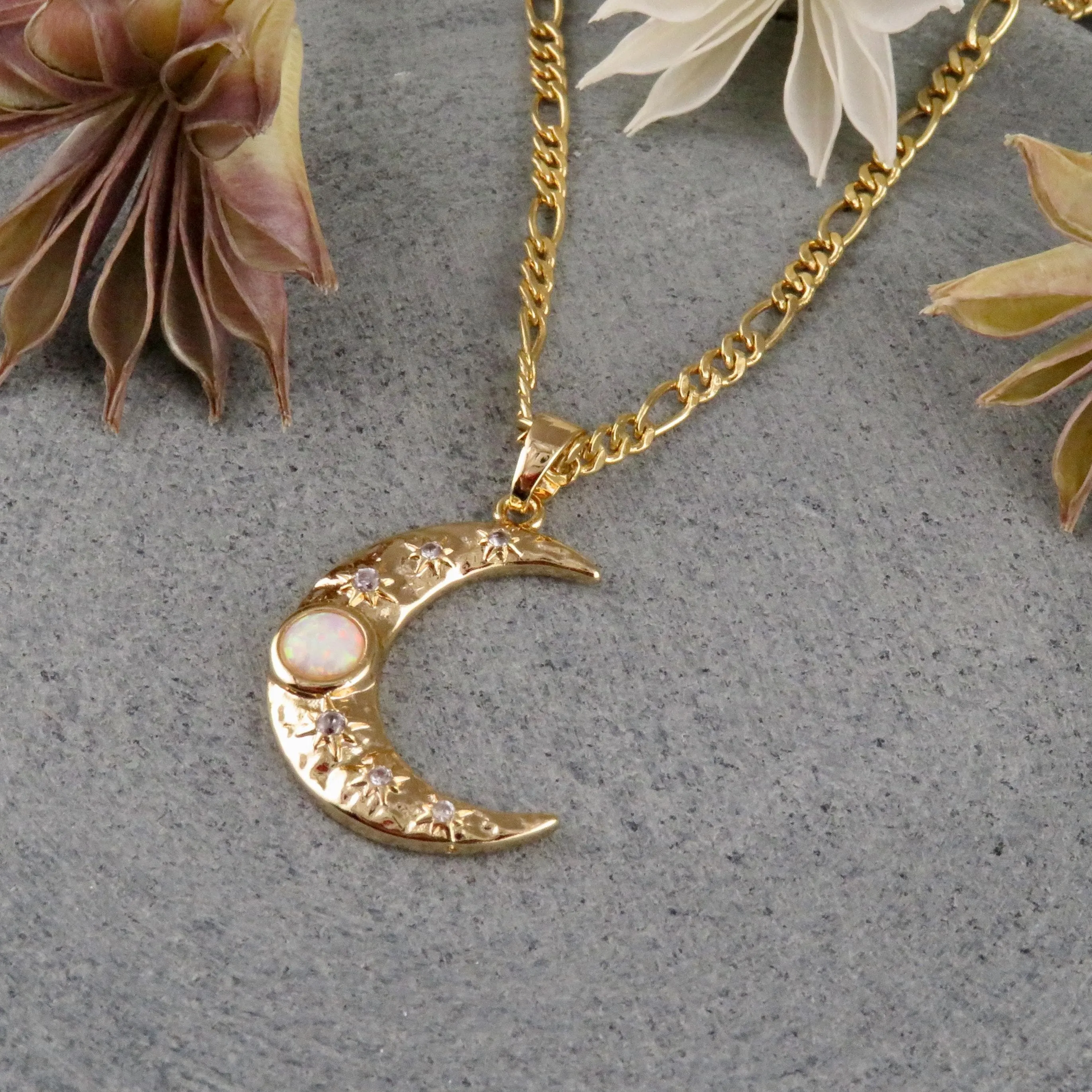 Opal Moon Necklace