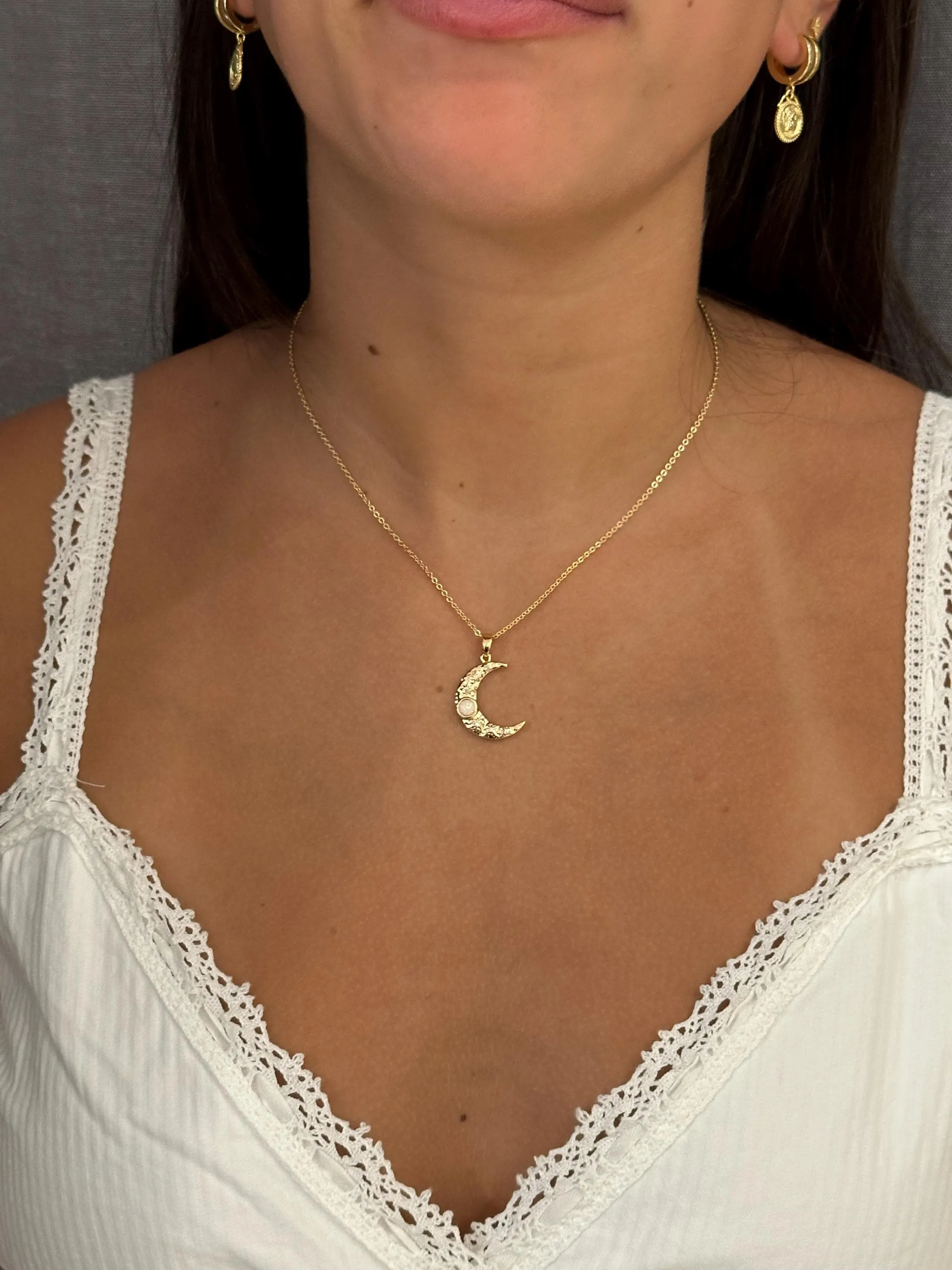 Opal Moon Necklace