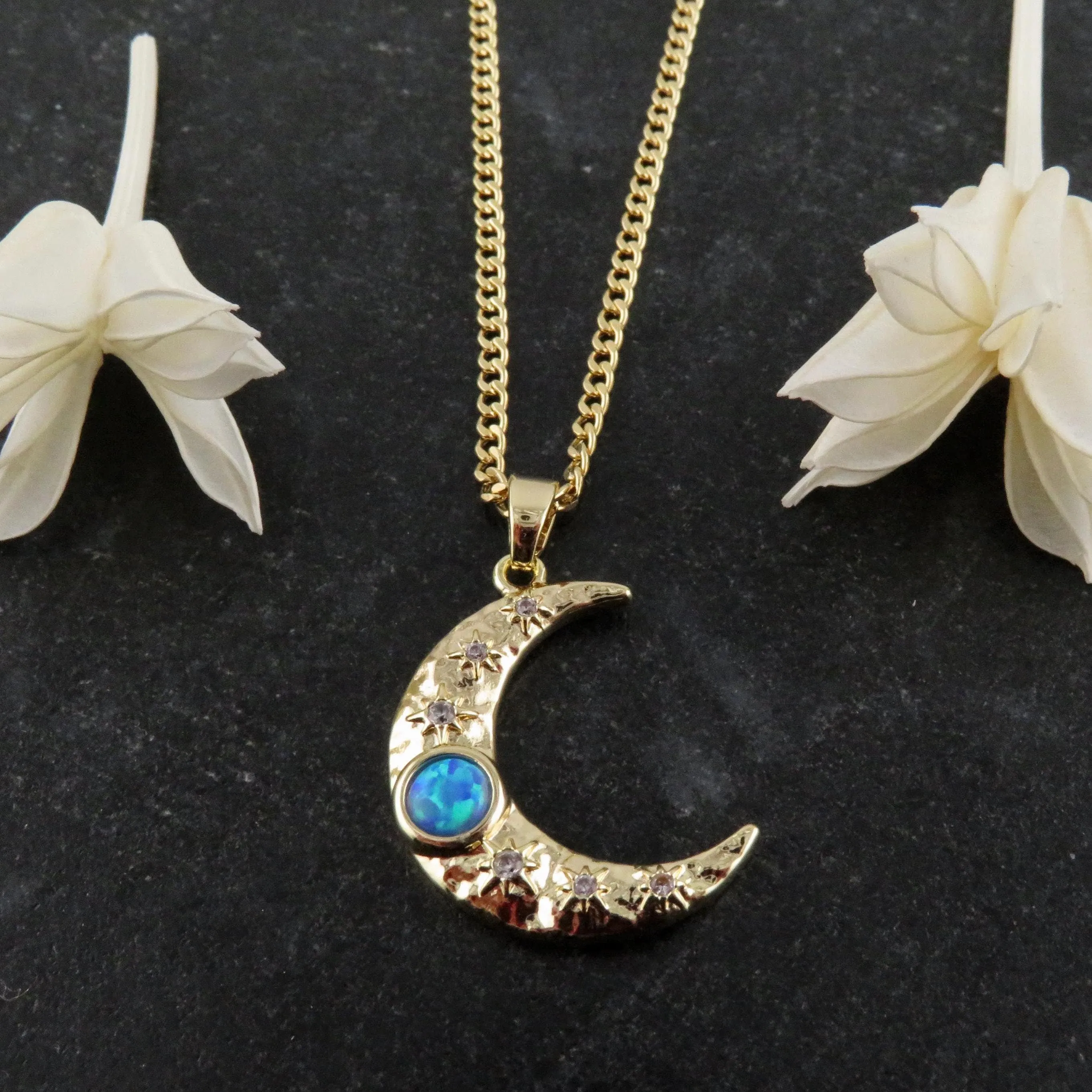 Opal Moon Necklace