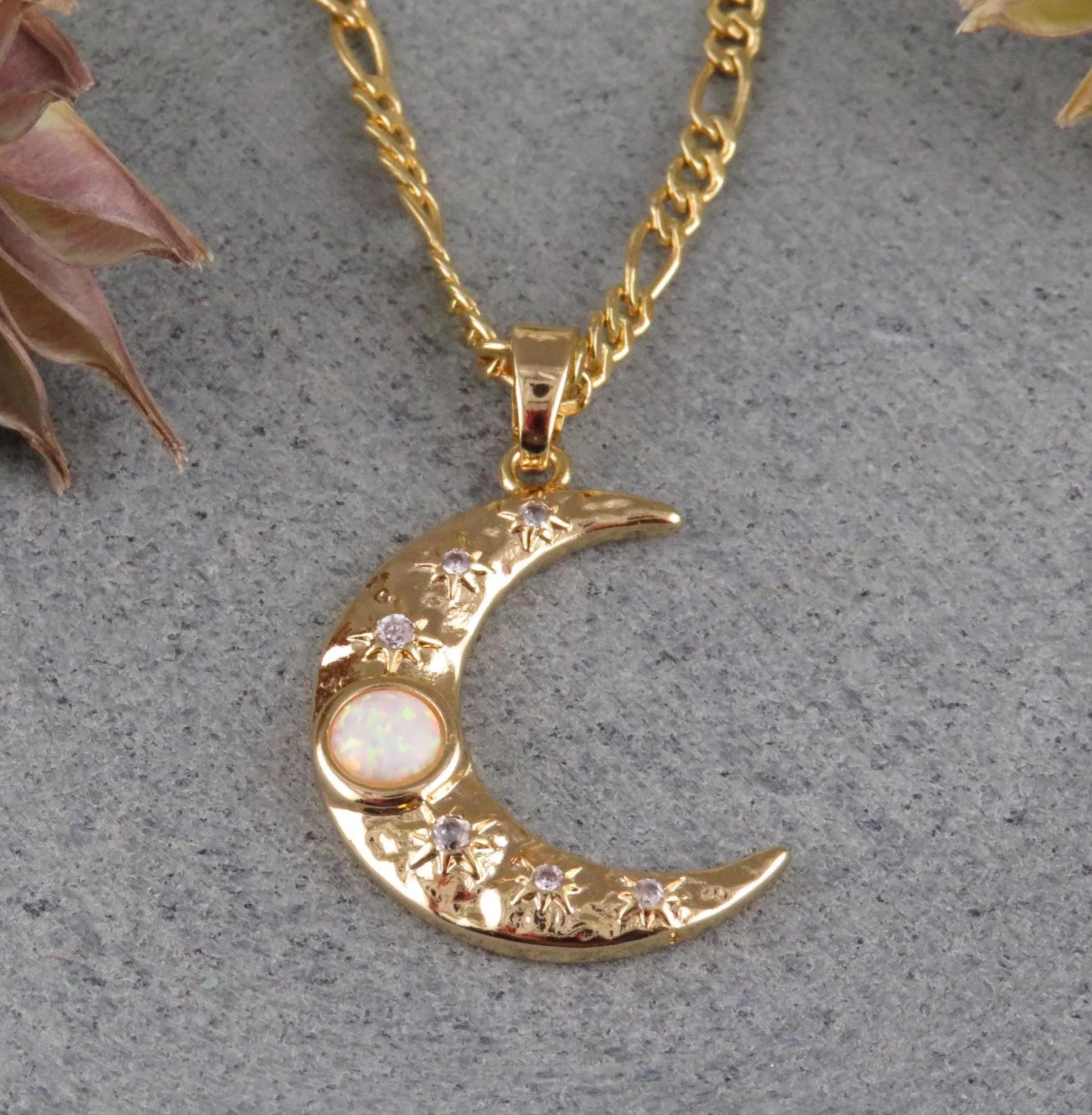Opal Moon Necklace