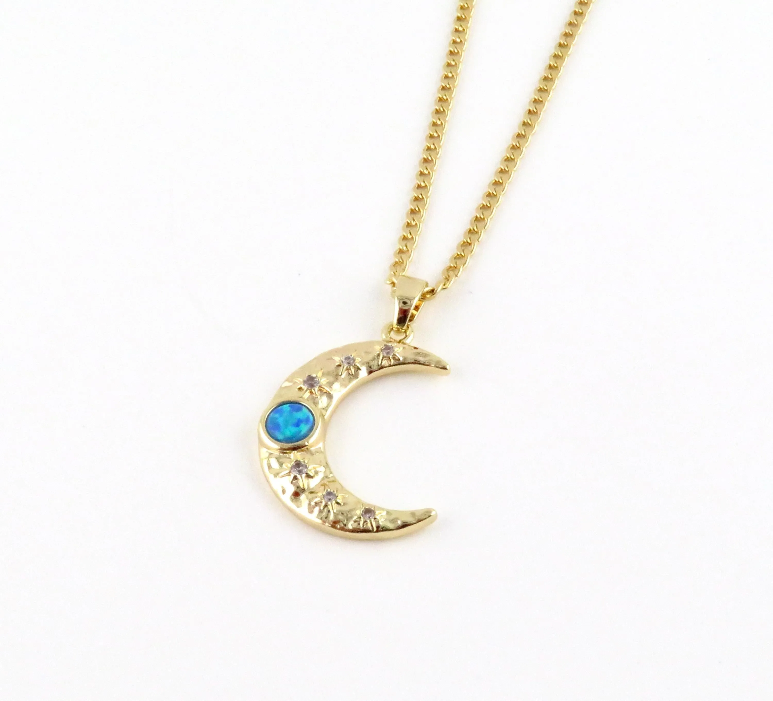 Opal Moon Necklace
