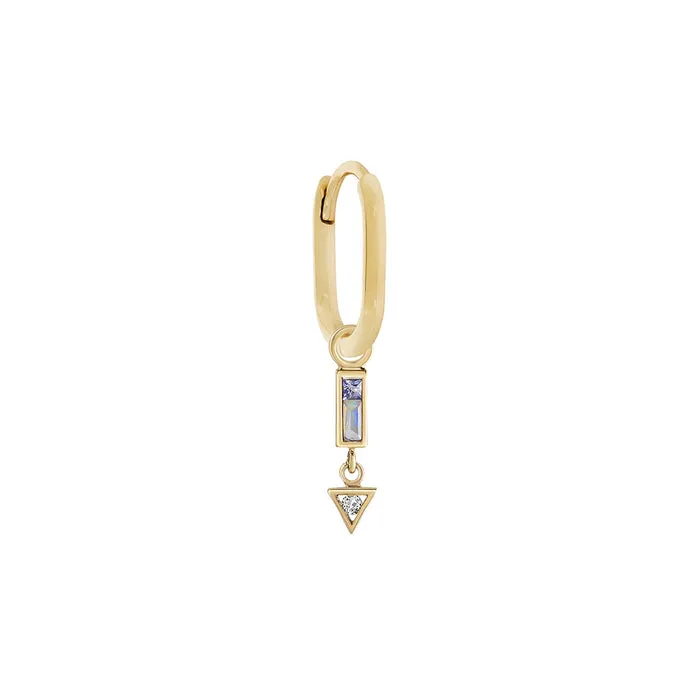 Original Oval Clicker with Tanzanite, Opal & Aquamarine Plaque - Gold - OV-O-AZ-MI-TANZ-OP-AQUA