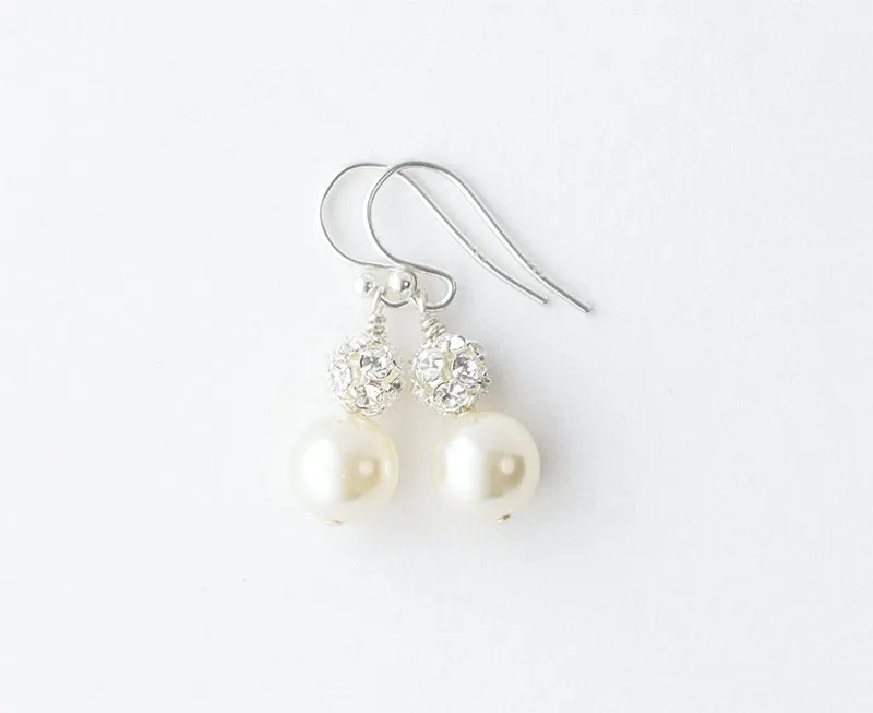 Pearl Bridesmaid Earrings Set, Bridesmaid Jewelry Set