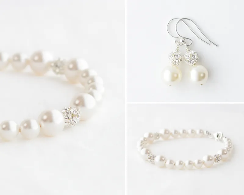 Pearl Bridesmaid Jewelry Set of 6, Bridesmaid Gift Set of 6