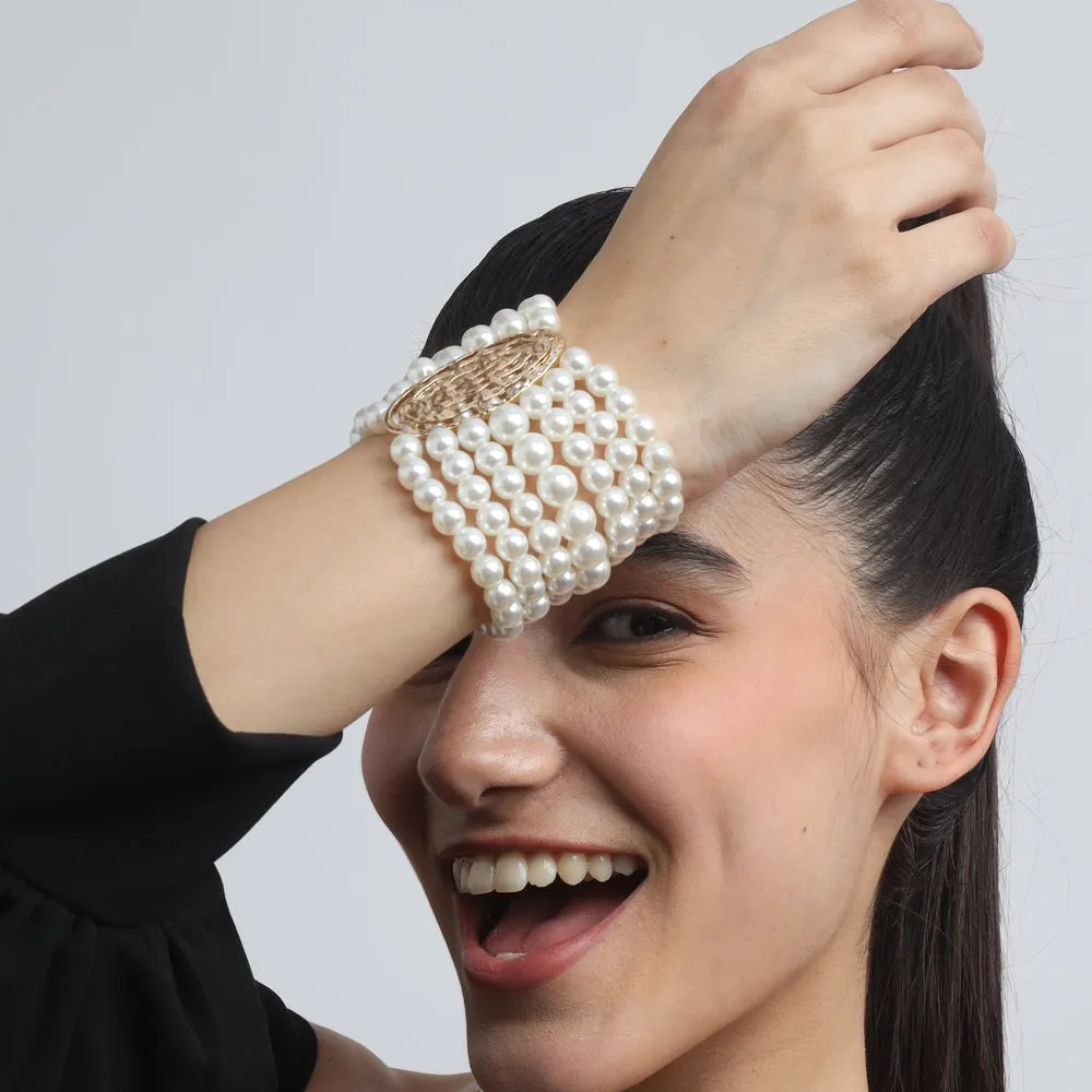 Pearlfect Gold-Plated Pearl Cascade Bracelet