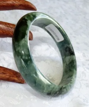 "Dragon Green Veins" Grade A Natural Jadeite Jade Bangle Bracelet 53mm  (810)