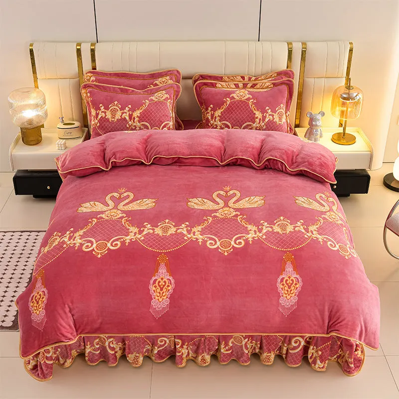 Ultra-Soft Luxury Thickened Faux Velvet 4-Piece Bedding Set